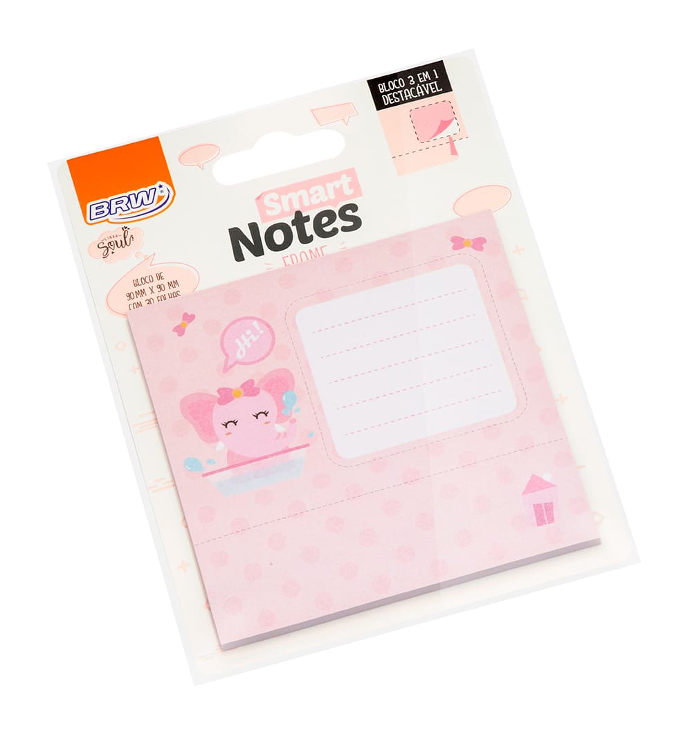 Bloco Adesivo BRW Smart Notes Frame 3 em 1
