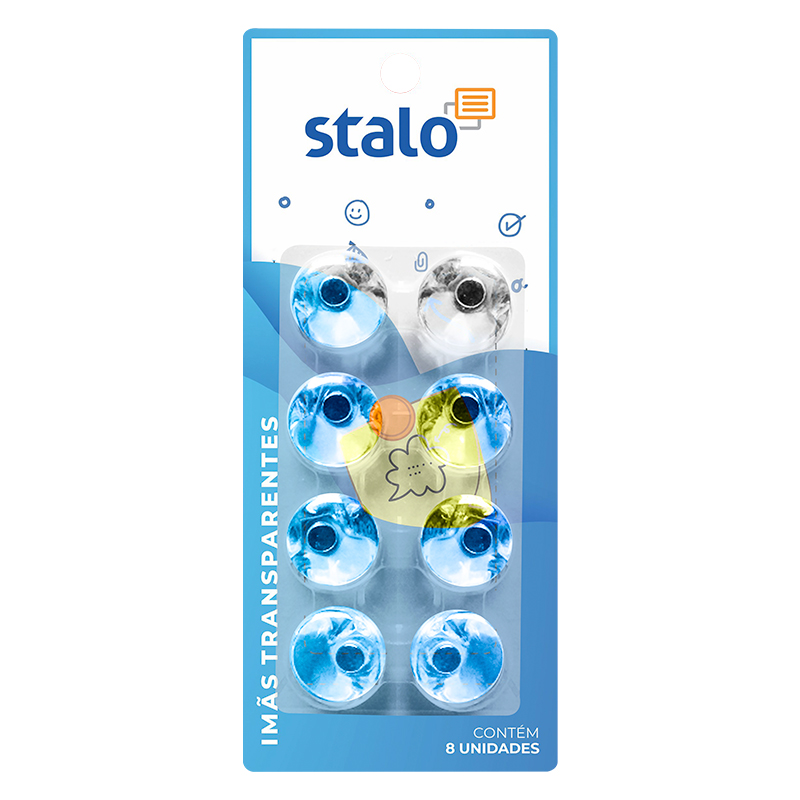 Imãs Stalo com 8 Unidades Transparente
