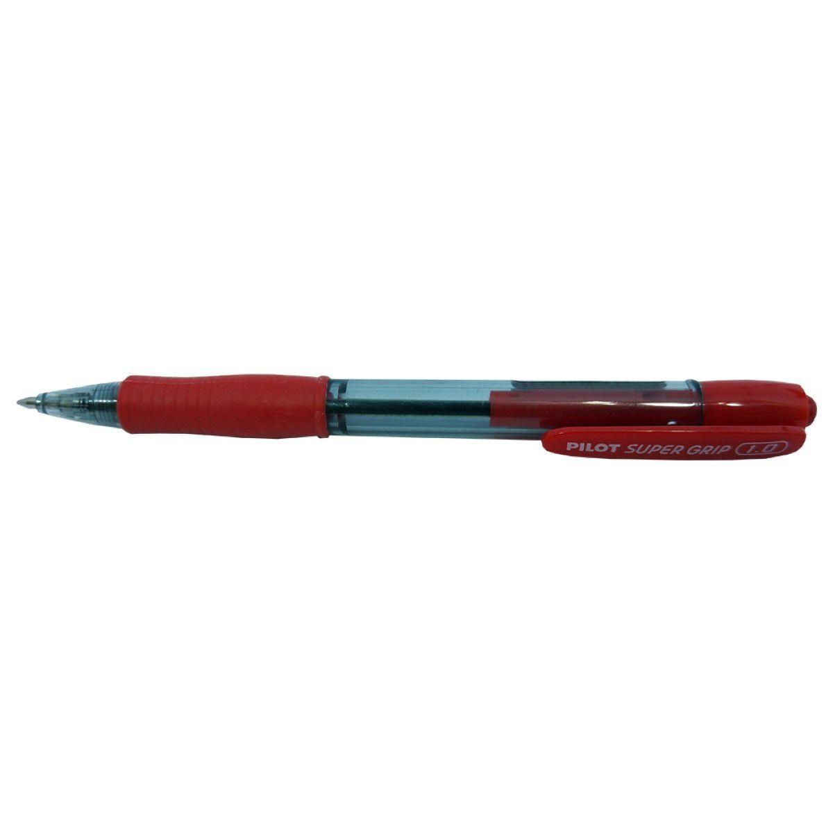 Caneta Esferográfica Pilot BPGP-10-M Super Grip 1.0mm Vermelha