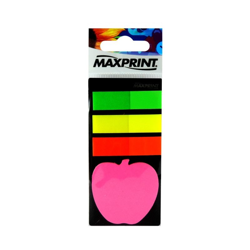 Marca Paginas Maxprint Maça 45x12mm 3 Cores Neon