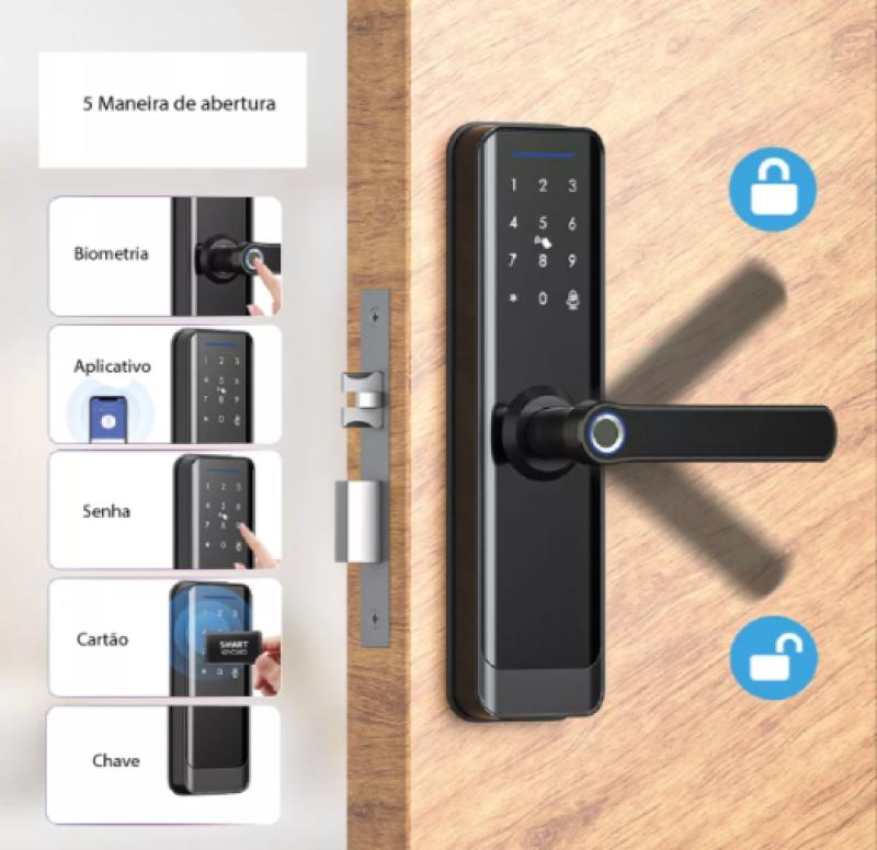 Fechadura Digital Inteligente Biométrica Embutir Ekaza EKAVT229Z