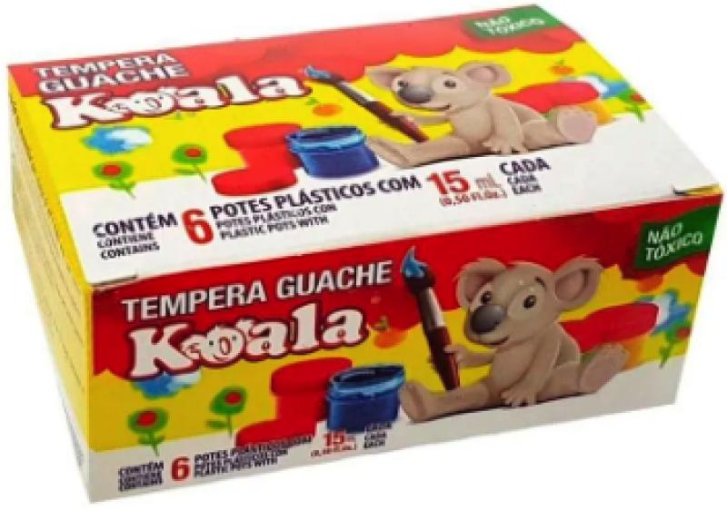 Tinta Guache 6 Cores 15ml Koala 4001