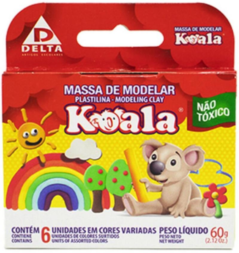 Massa de Modelar Koala à Base de Cera com 6 Cores 60 Gramas