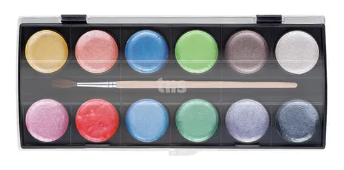 Aquarela Escolar TRIS Mega Metálicas 12 Cores