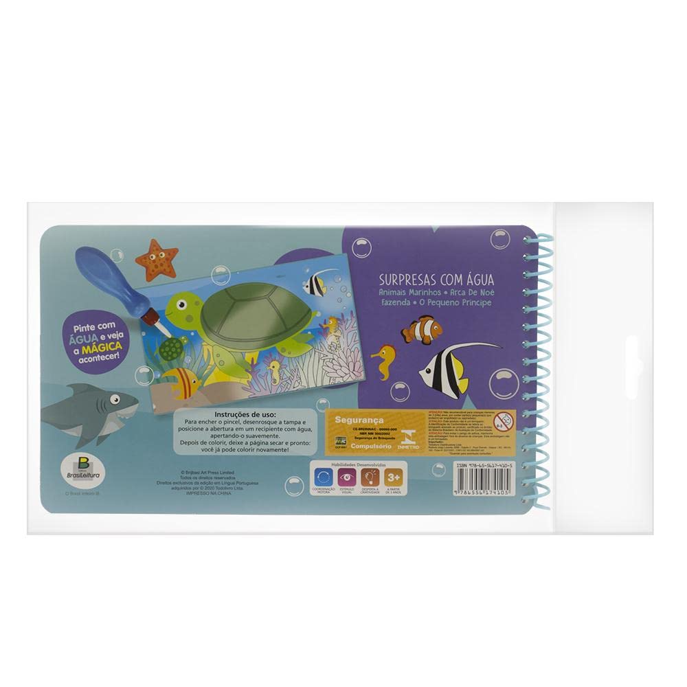 Livro Todolivro Animais Marinhos Surpresas com Água para Molhar e se Divertir