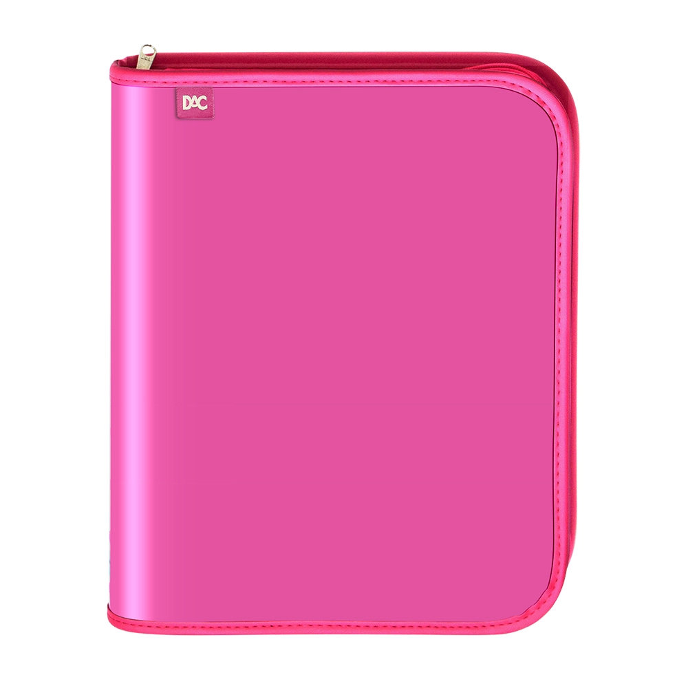 Caderno Fichário DAC Universitário com Ziper 48 Folhas Vision Rosa