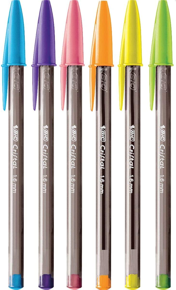 Caneta Esferográfica BIC Cristal Intenso 1.6 mm Ponta Grossa 6 Unidades