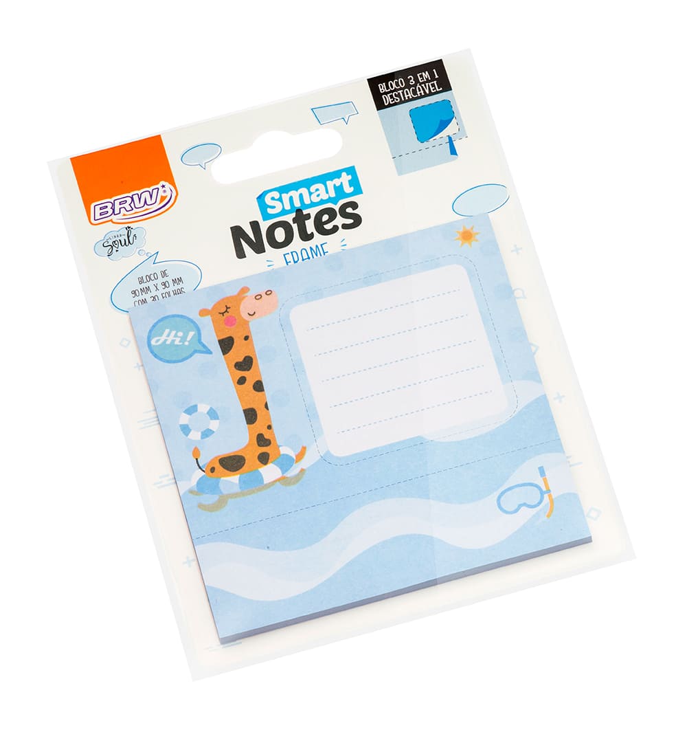 Bloco Adesivo BRW Smart Notes Frame Girafa 3 em 1