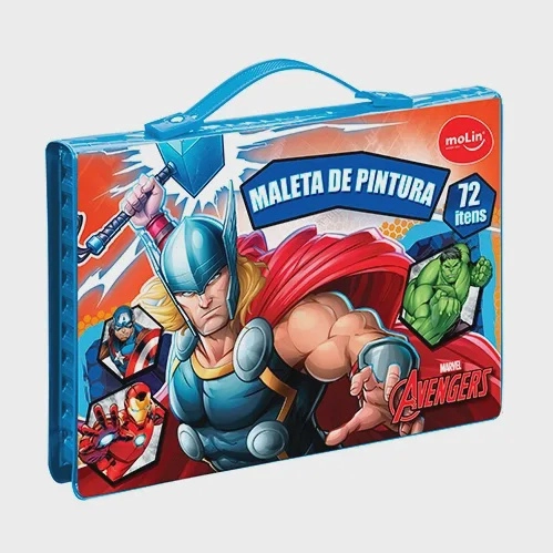 Maleta de Pintura Molin Avengers com 72 Itens Completa Sortido -22235