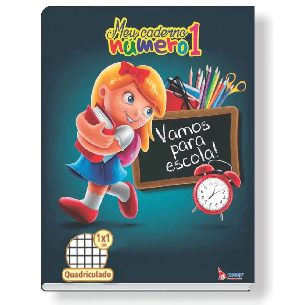 Caderno Quadriculado Tamoio Espiral Capa Dura 48 Folhas com 1 Matéria Sortido