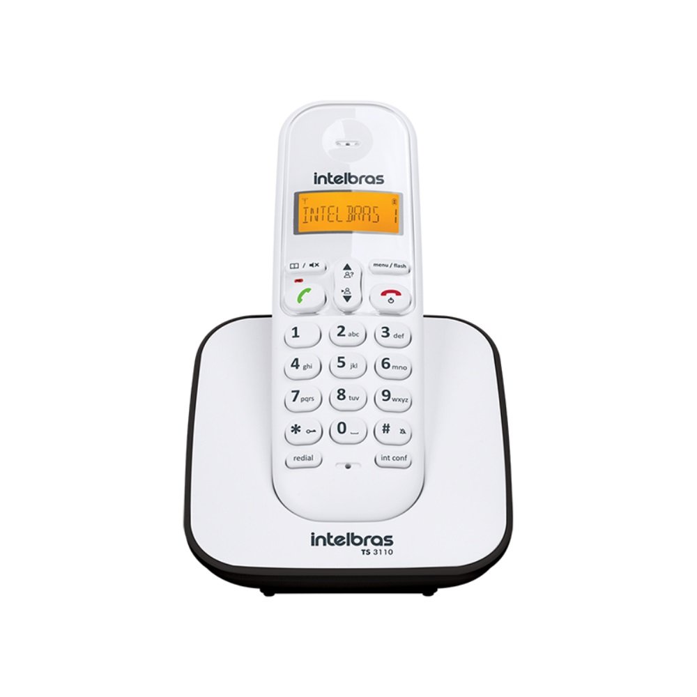 Telefone Sem Fio TS 3110 Branco e Preto Intelbras