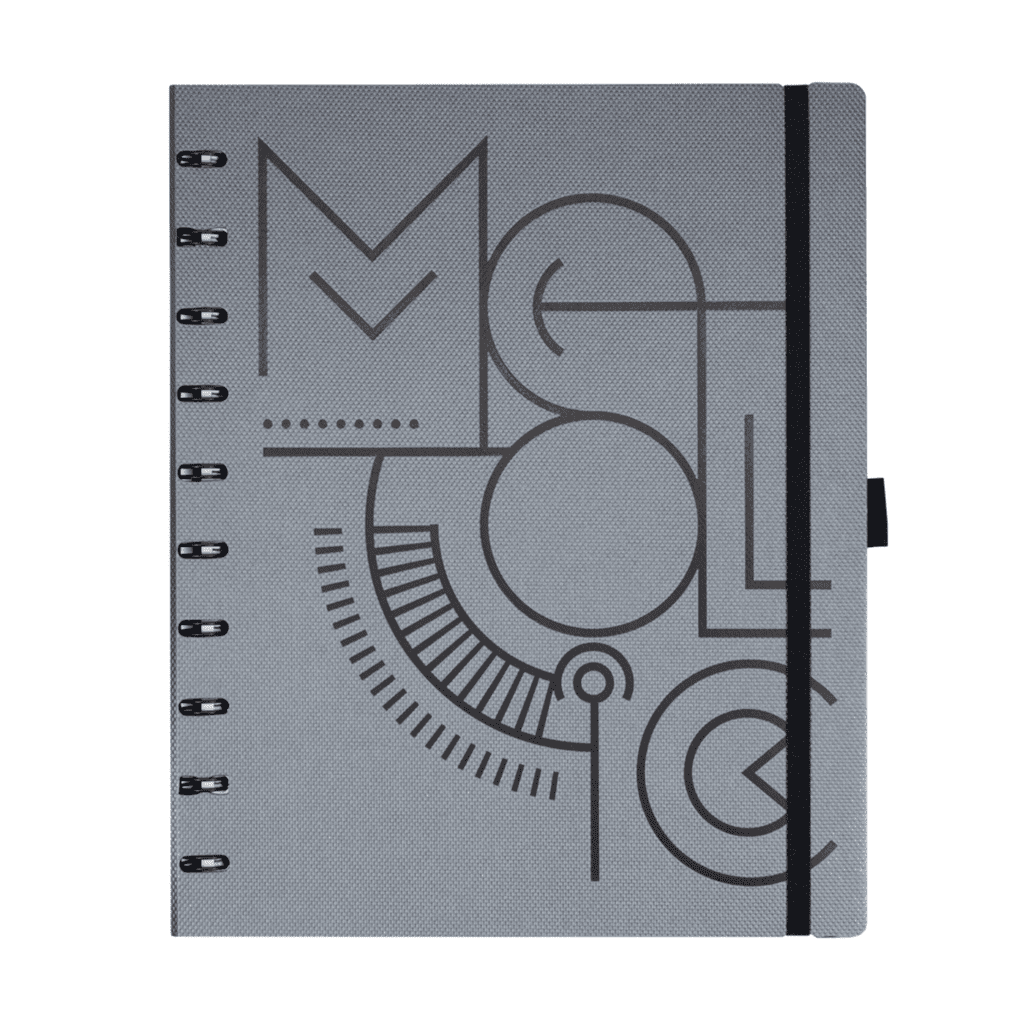 Caderno Ótima Systemflex Grande Linha Plus Mettalic Titanium