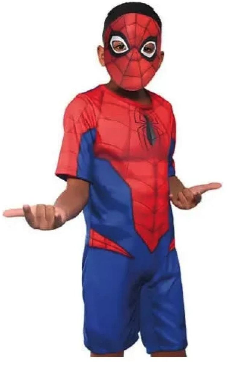 Fantasia Infantil Homem Aranha Marvel Tam G Super Magia