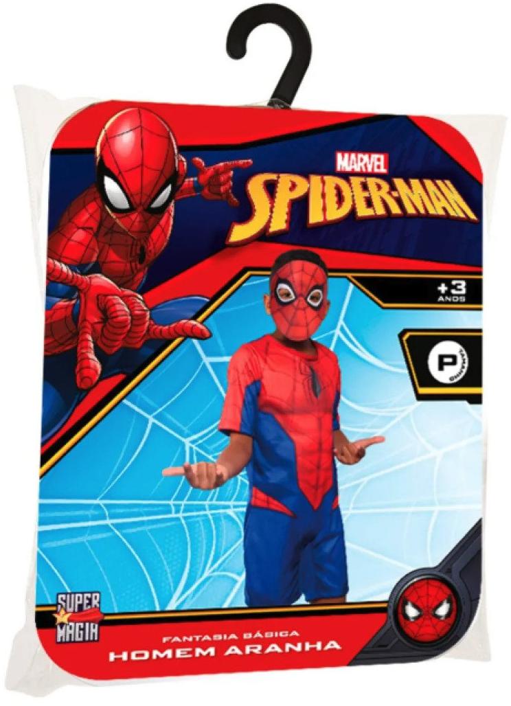 Fantasia Infantil Homem Aranha Marvel Tam G Super Magia