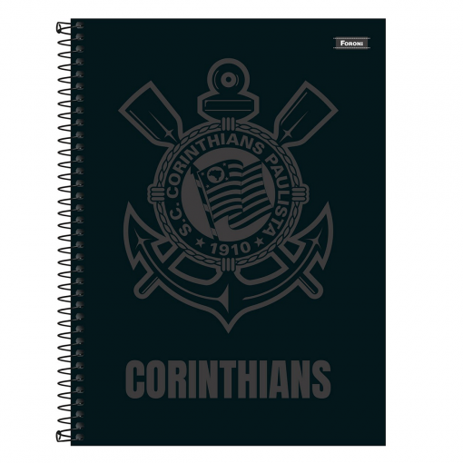 Caderno Universitário Foroni Corinthians Capa Dura Grande 240 Folhas