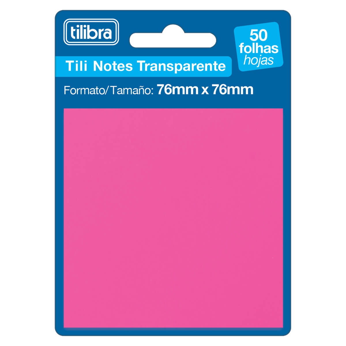 Bloco Adesivo Tilibra 76x76mm Tili Notes Adesivo Transparente Rosa