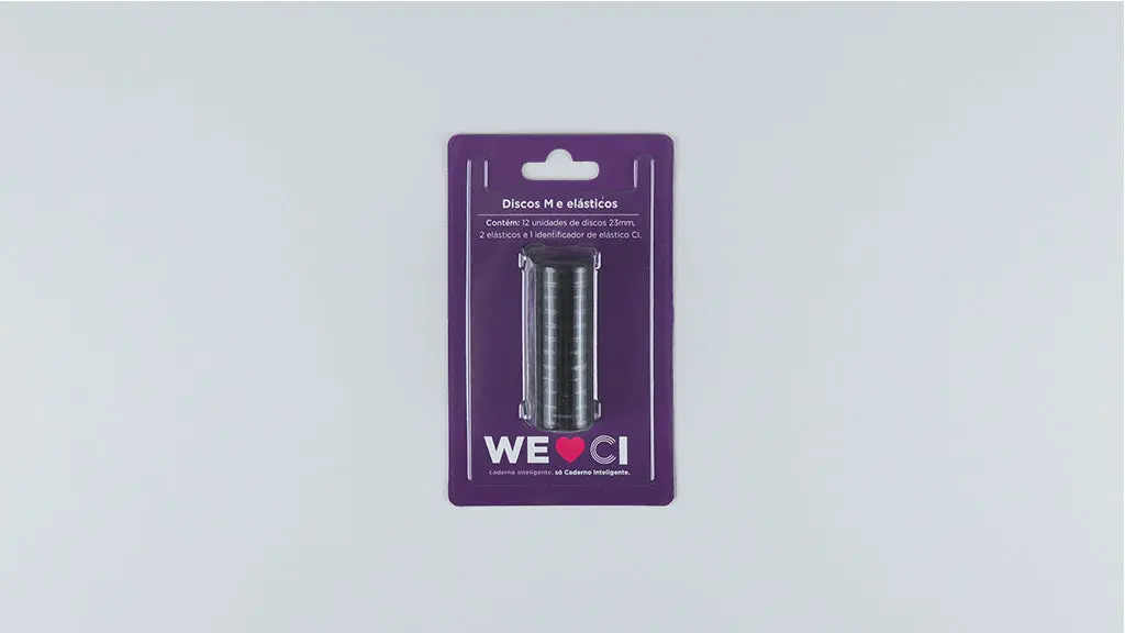 Disco para Caderno Inteligente 12 Disco 23mm com Elástico