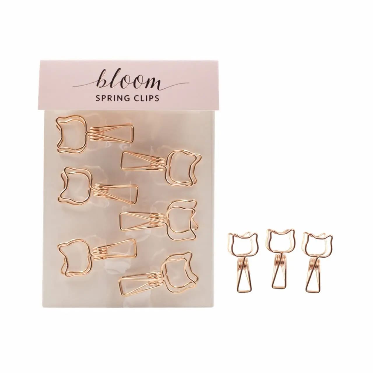 Prendedor de Papel Bee Unique Heart Shape com 6 unidades Rose Gold