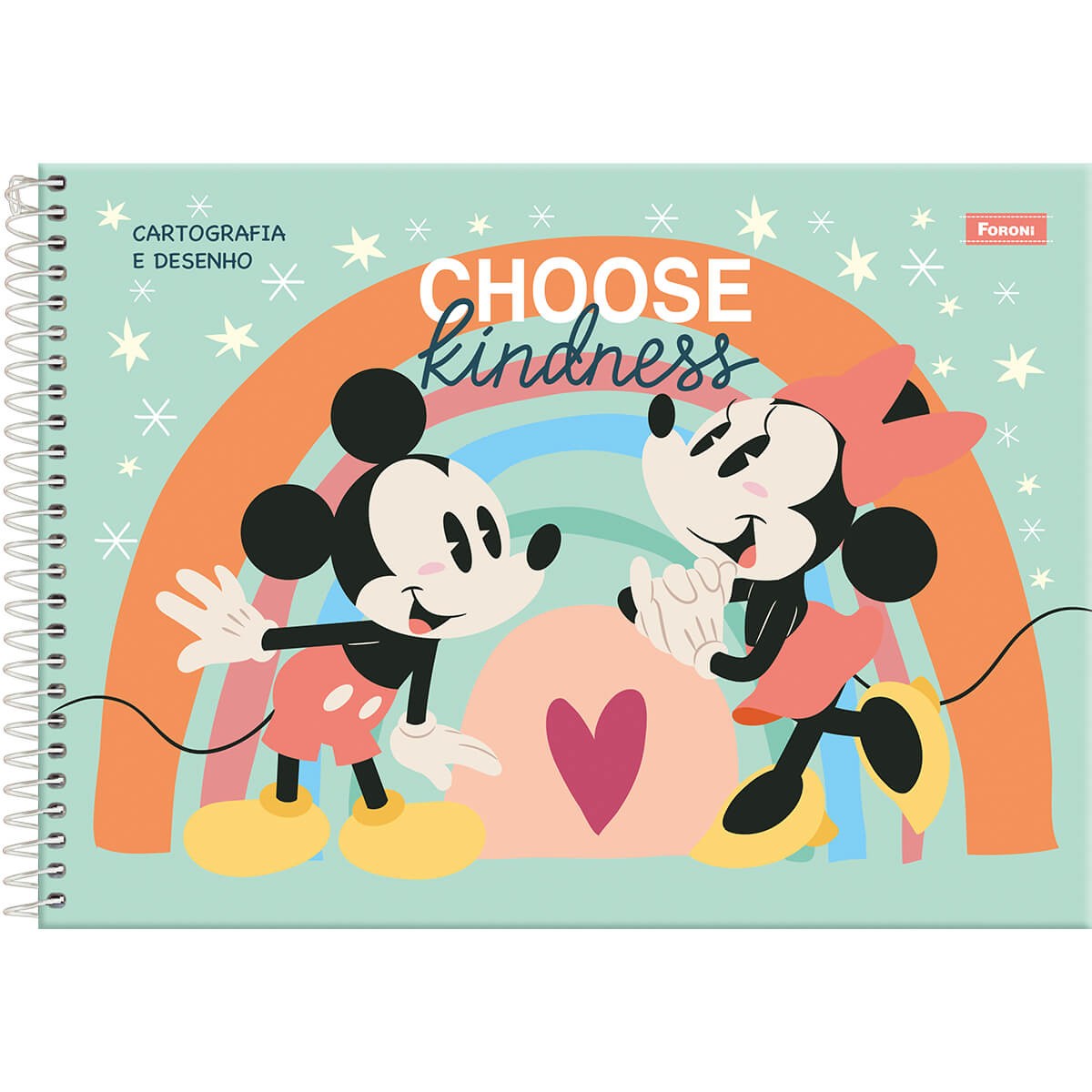 Caderno Cartografia Foroni Mickey Mouse 80 Folhas Sortido