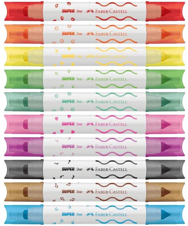 Caneta Hidrocor Faber Castell 10x1 Super Duo