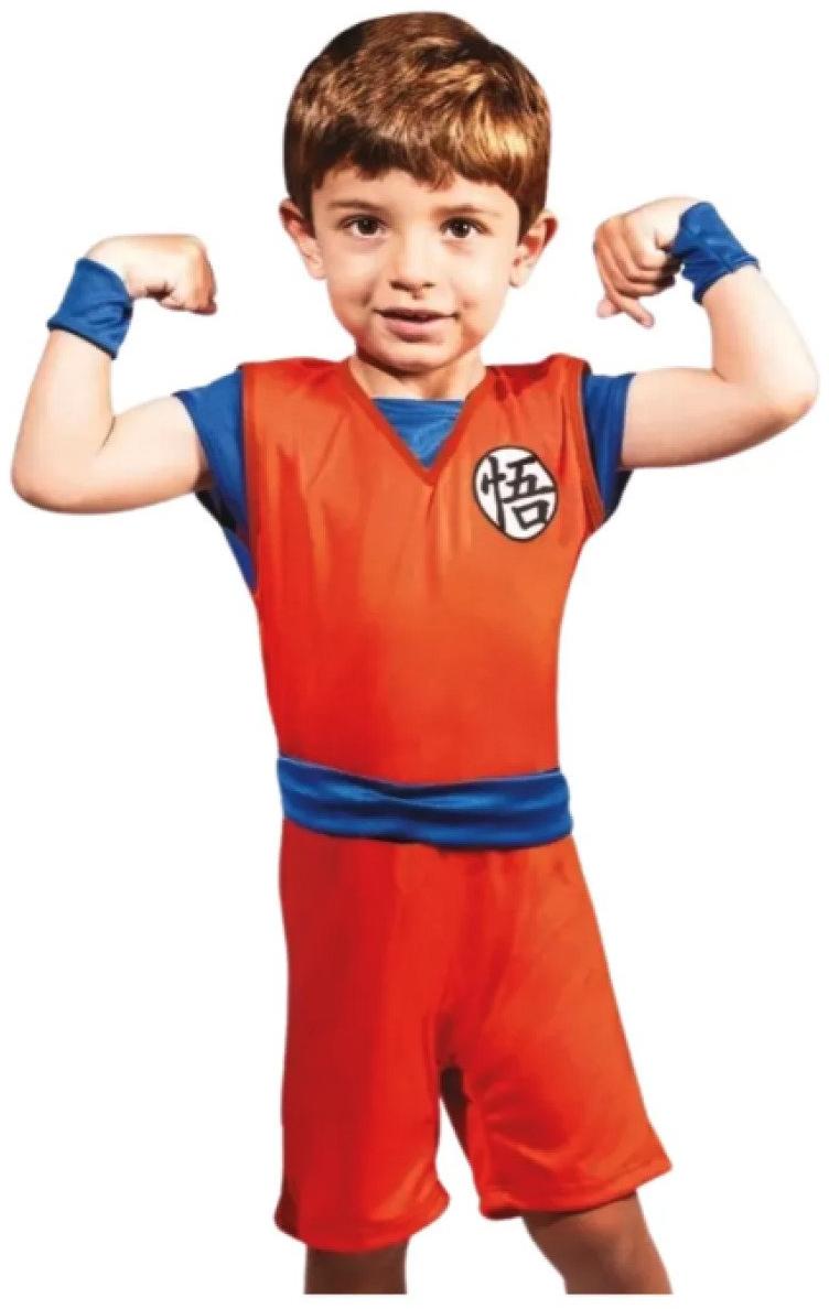 Fantasia Infantil Anime Mangá Dragon Ball Goku Tam P Super Magia com Munhequeira