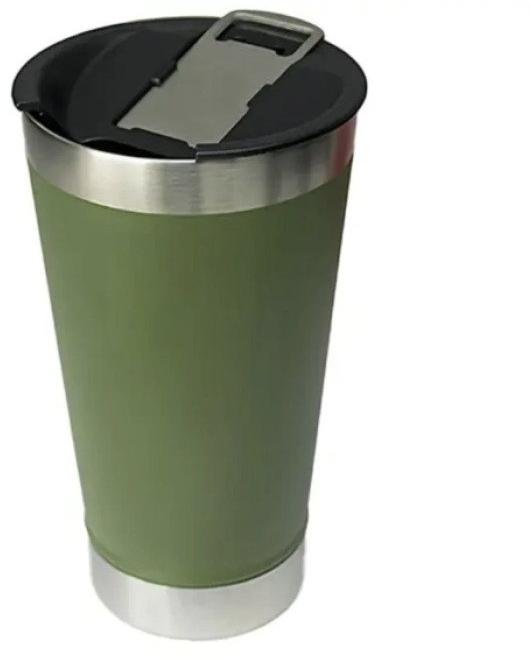 Copo Térmico 473 ml Aço Inox Com Tampa e Abridor Verde