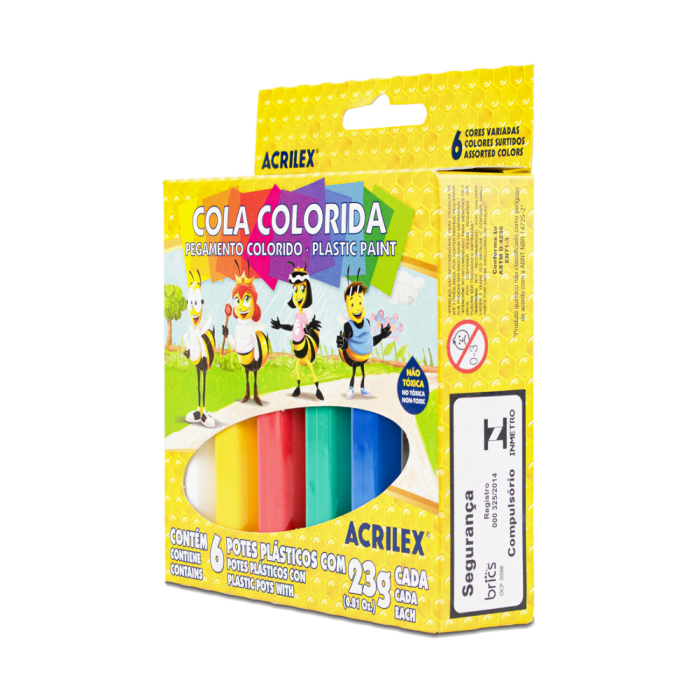 Cola Colorida Acrilex com 6 Cores