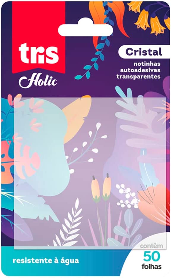 Bloco Adesivo TRIS Holic Auto-Adesivo Cristal Transparente