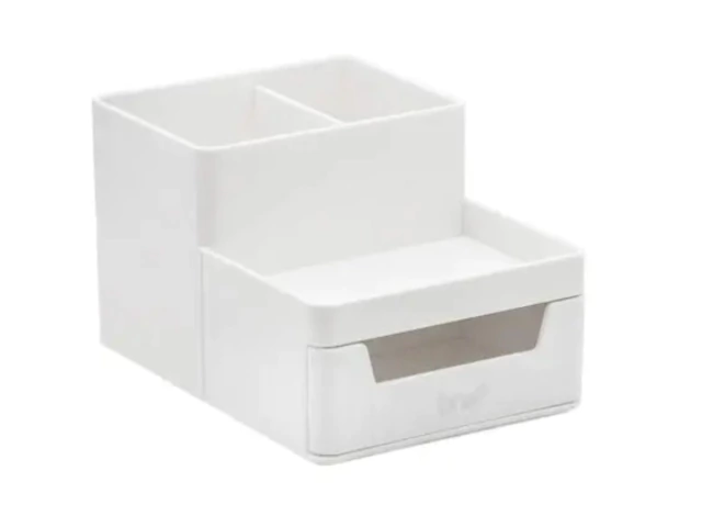 Organizador de Mesa BRW com Gaveta Pequeno Branco