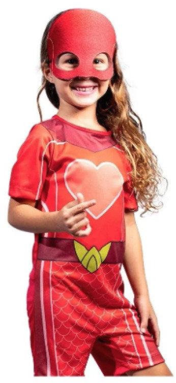Fantasia Os Aventureiros Super Sereia Tam G Super Magia Vermelha com Máscara