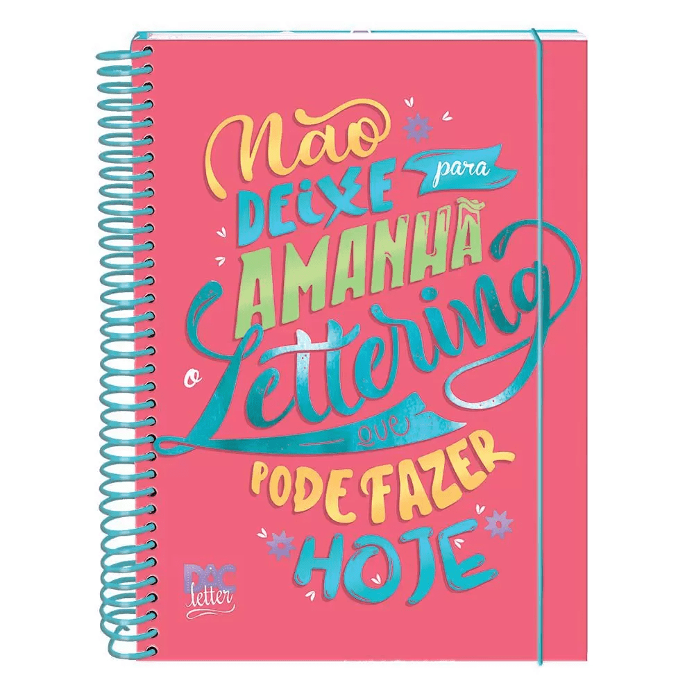 Caderno Universitário DAC Lettering Colegial 160 Folhas 10 Matérias
