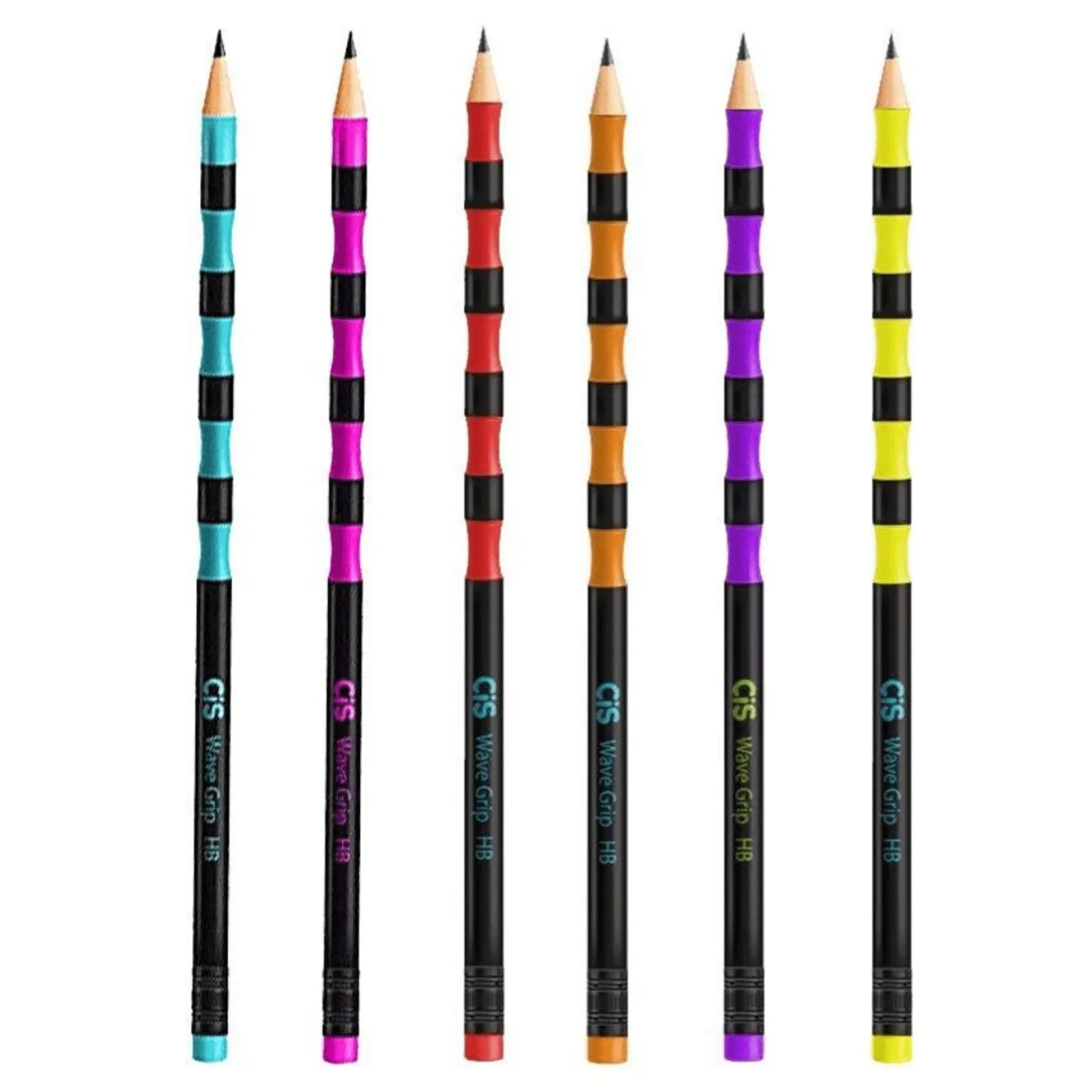 Lápis Preto CIS Wave Grip Neon HB Unidade