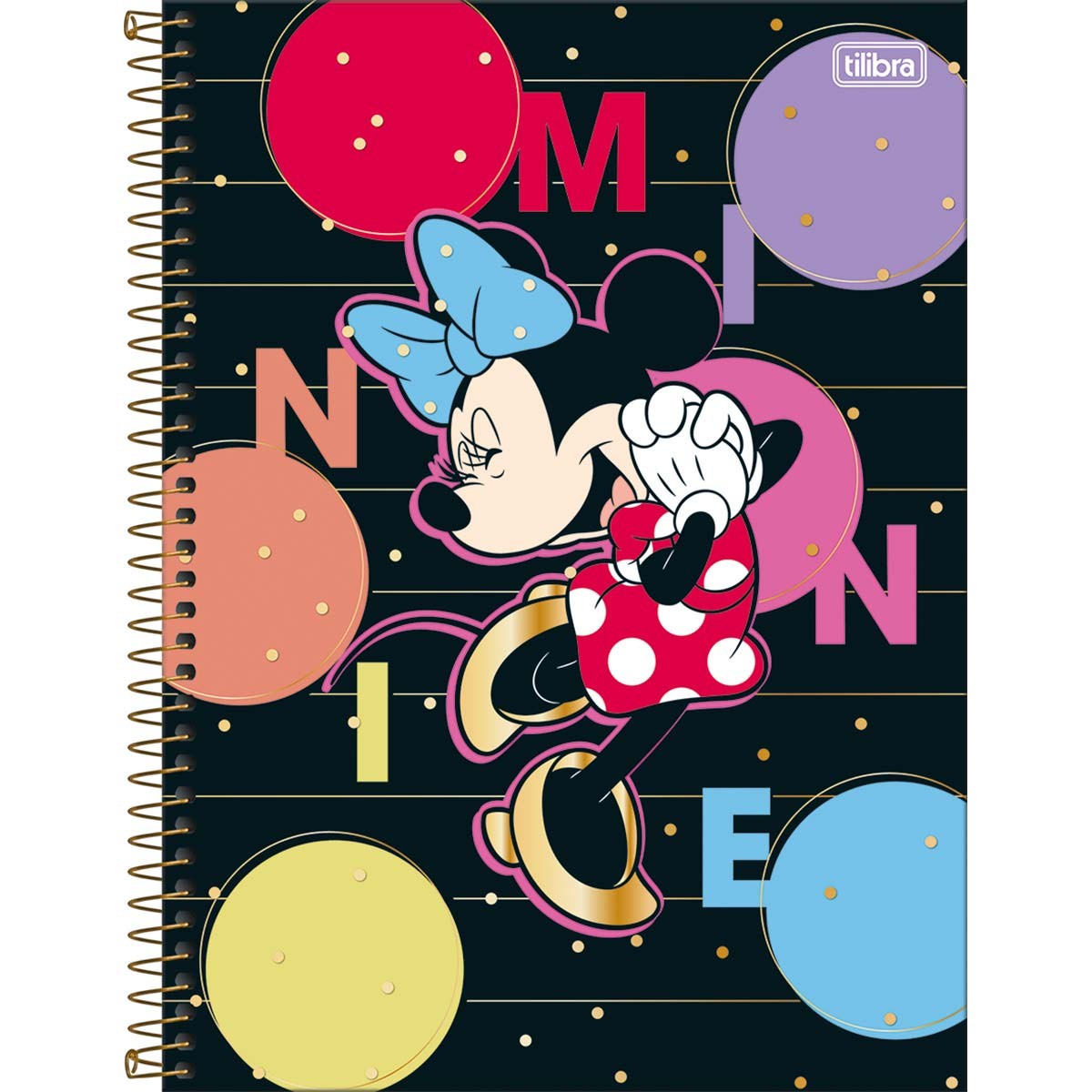 Caderno Universitário Tilibra Minnie Capa Dura 256 Folhas 16 Matérias