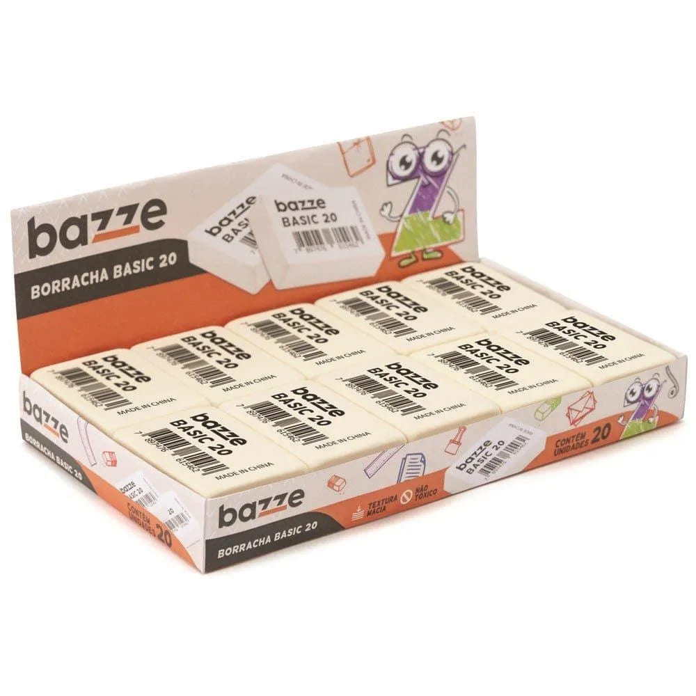 Borracha Escolar Bazze 20 Color Unidade