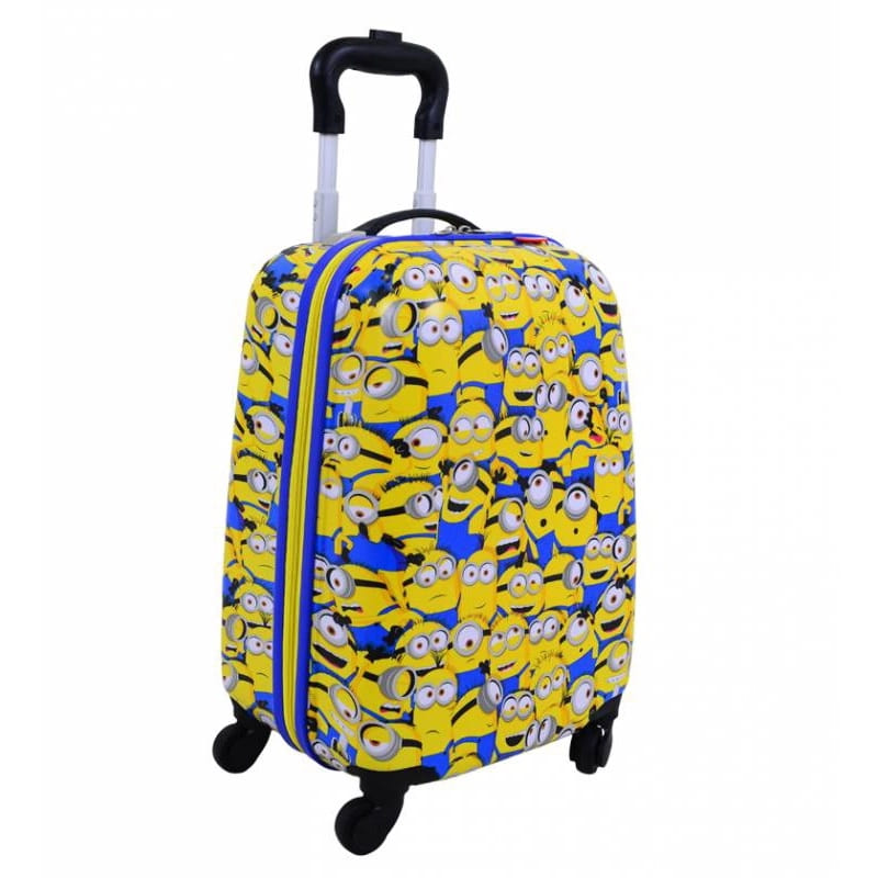 Mochila com Rodinha Sestini Kids Minions Pequena 360 Graus com Limitador de Abertura