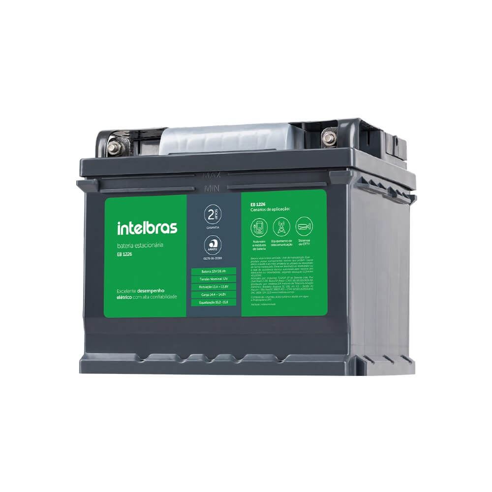 Bateria Elétrica Estácionária PB ÁCIDO 12V 26AH EB 1226 Intelbras