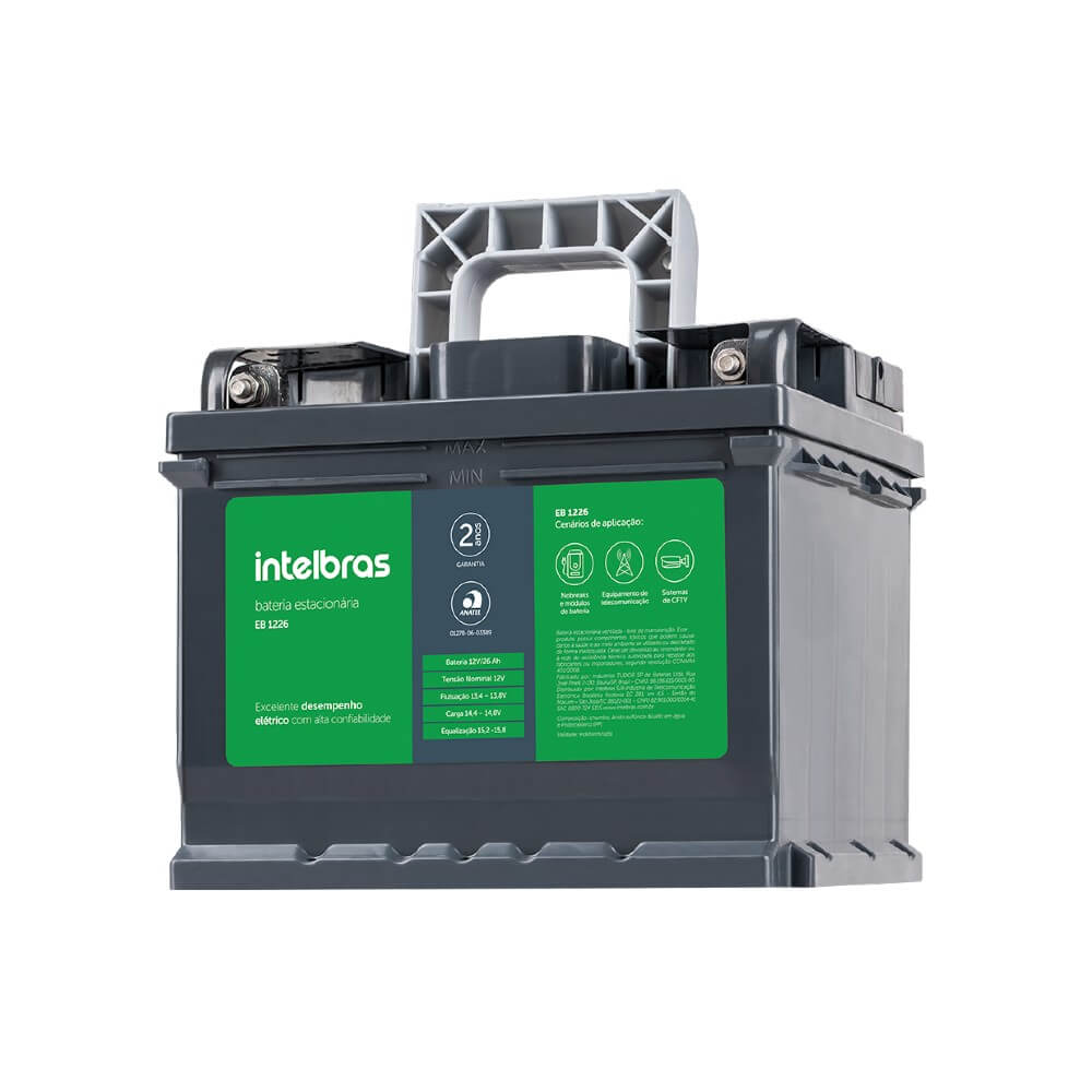Bateria Elétrica Estácionária PB ÁCIDO 12V 26AH EB 1226 Intelbras
