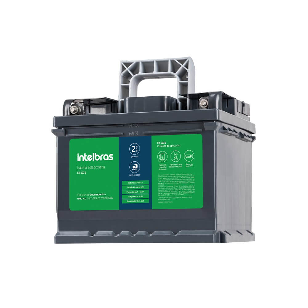 Bateria Elétrica Estácionária PB ÁCIDO 12V 36AH EB 1236 Intelbras