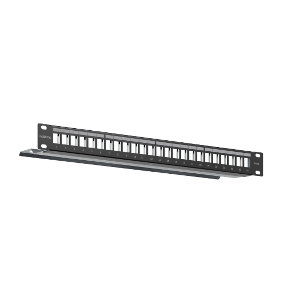 Patch Panel 24 Portas Descarragado Blindado PPDB24 Intelbras