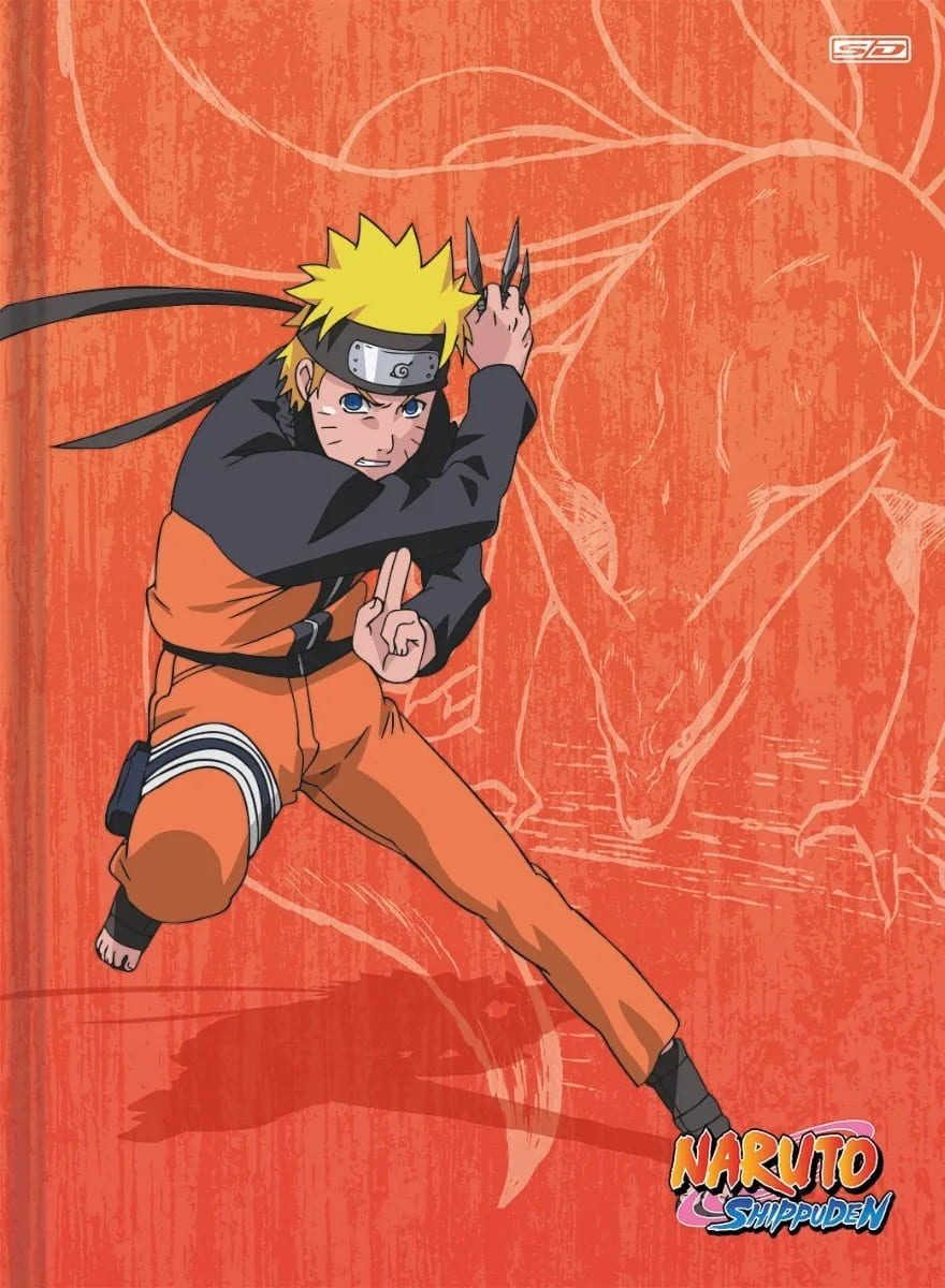 Caderno Brochura São Domingos Naruto Capa Dura Costurado Grande 80 Folhas Sortido