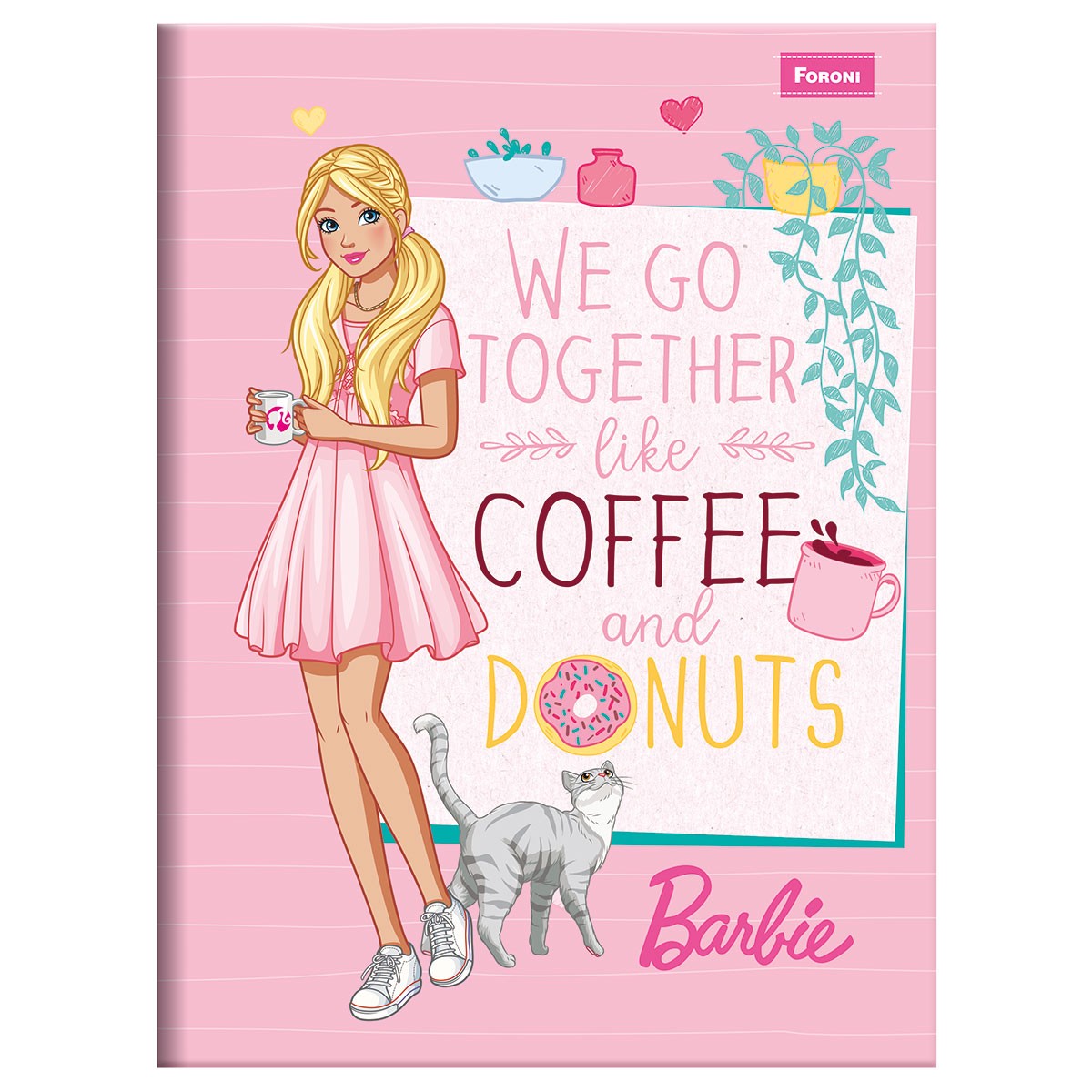Caderno Brochura Foroni Barbie Capa Dura 80 Folhas Sortido