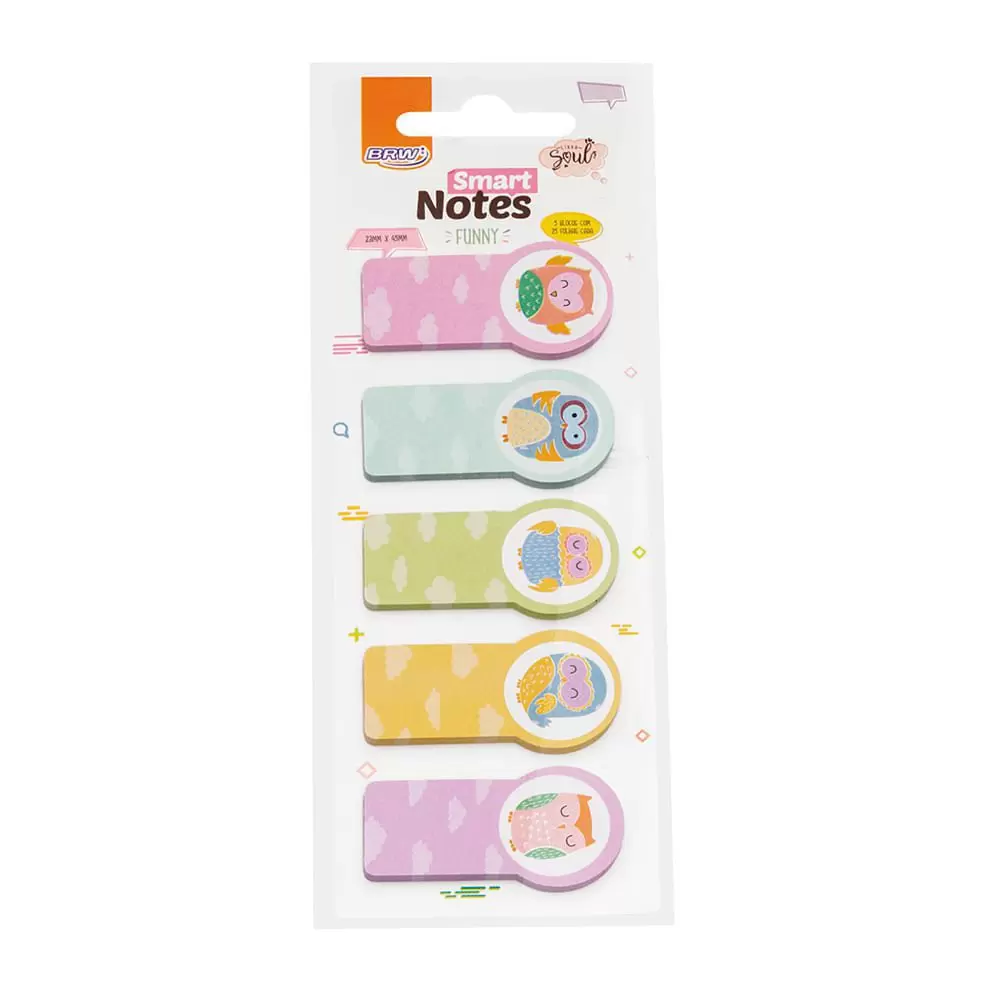 Marca Páginas BRW Smart Notes Funny Coruja 23x45mm