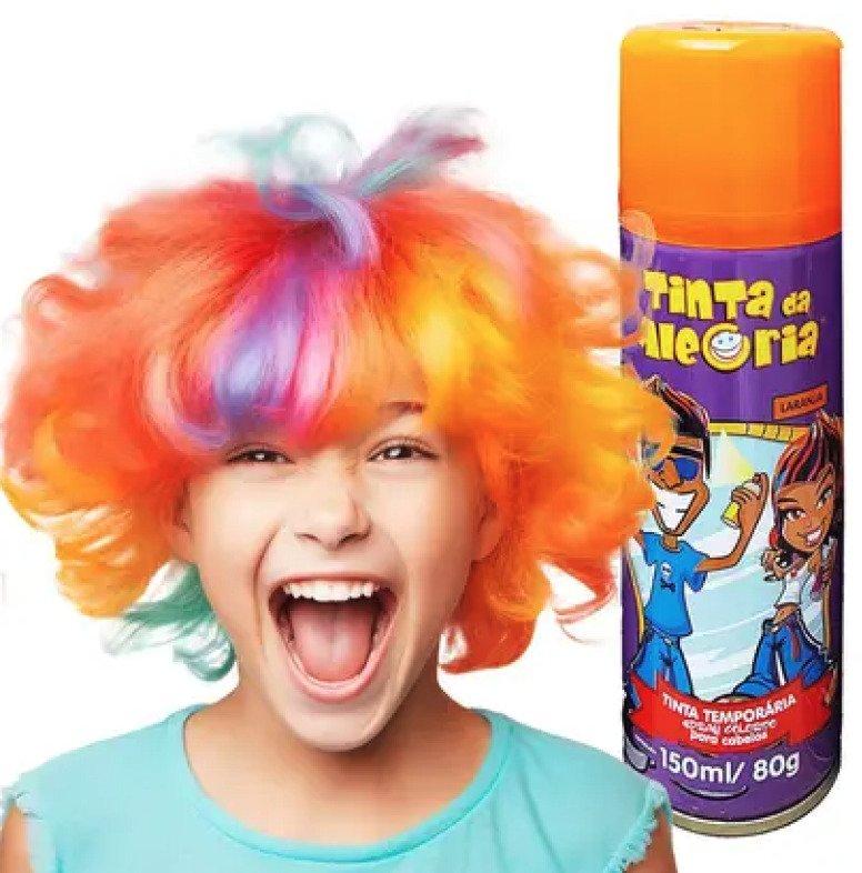 Tinta da Alegria Spray Colorido 150 ml Carnaval Laranja