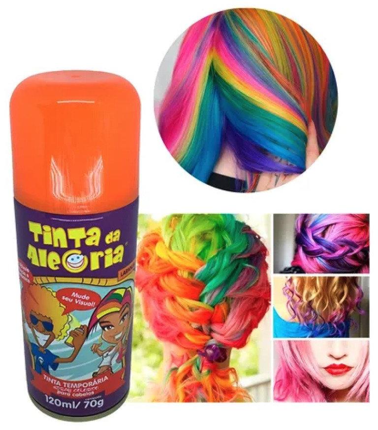 Tinta da Alegria Spray Colorido 150 ml Carnaval Laranja