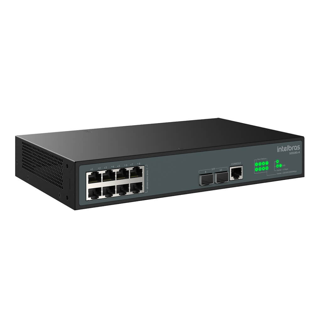 Switch Gerenciável 8 Portas 2P SFP 1000 BASE-X S2310G A Intelbras