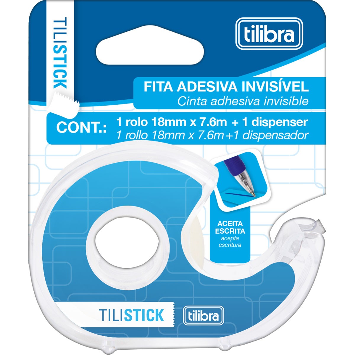 Fita Adesiva Tilibra Invisível 18x7 com Dispensador