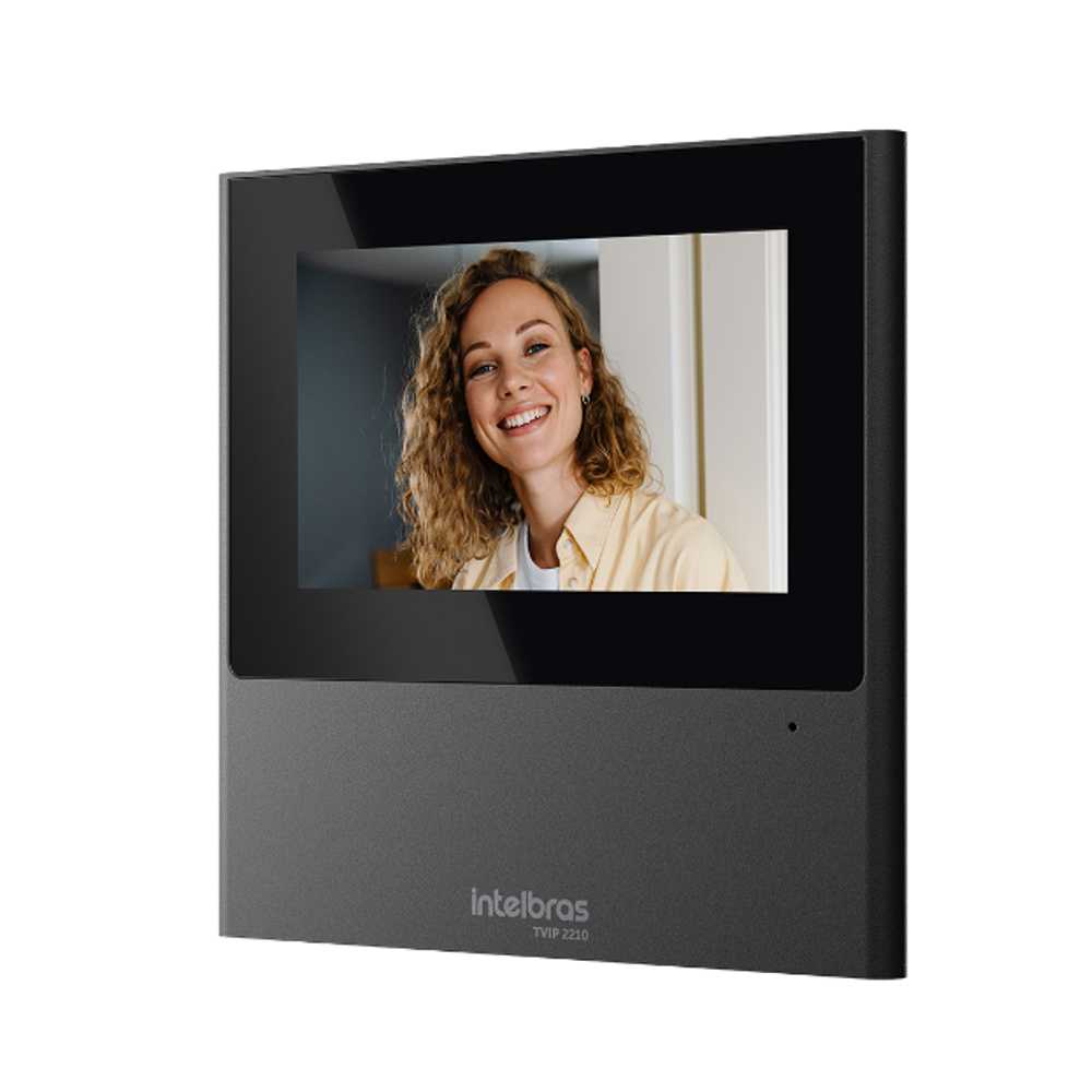 Terminal Interno Video Porteiro TVIP 2210 Preto Intelbras