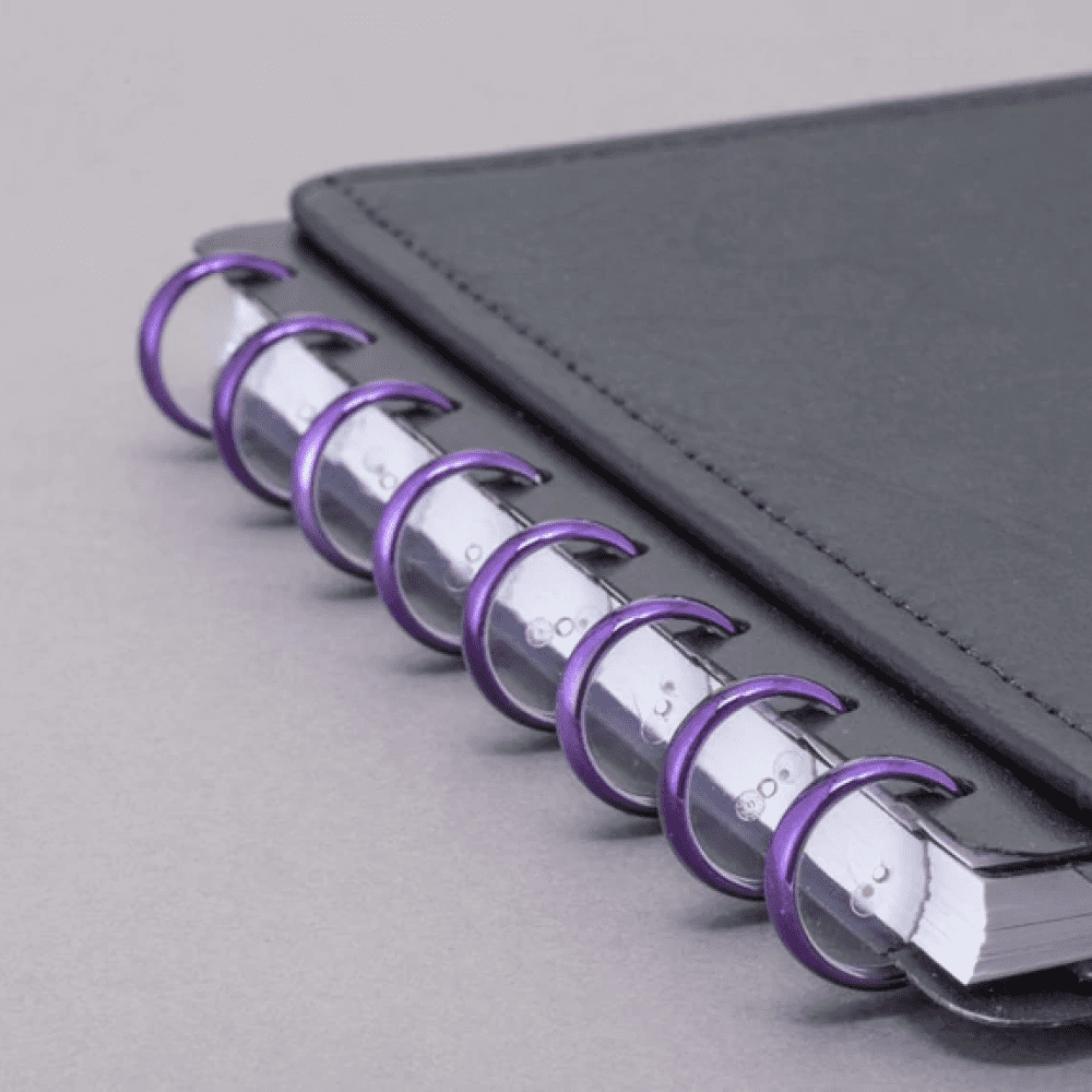 Disco para Caderno Inteligente 12 Discos Médio 23mm com Elástico Roxo Metálico