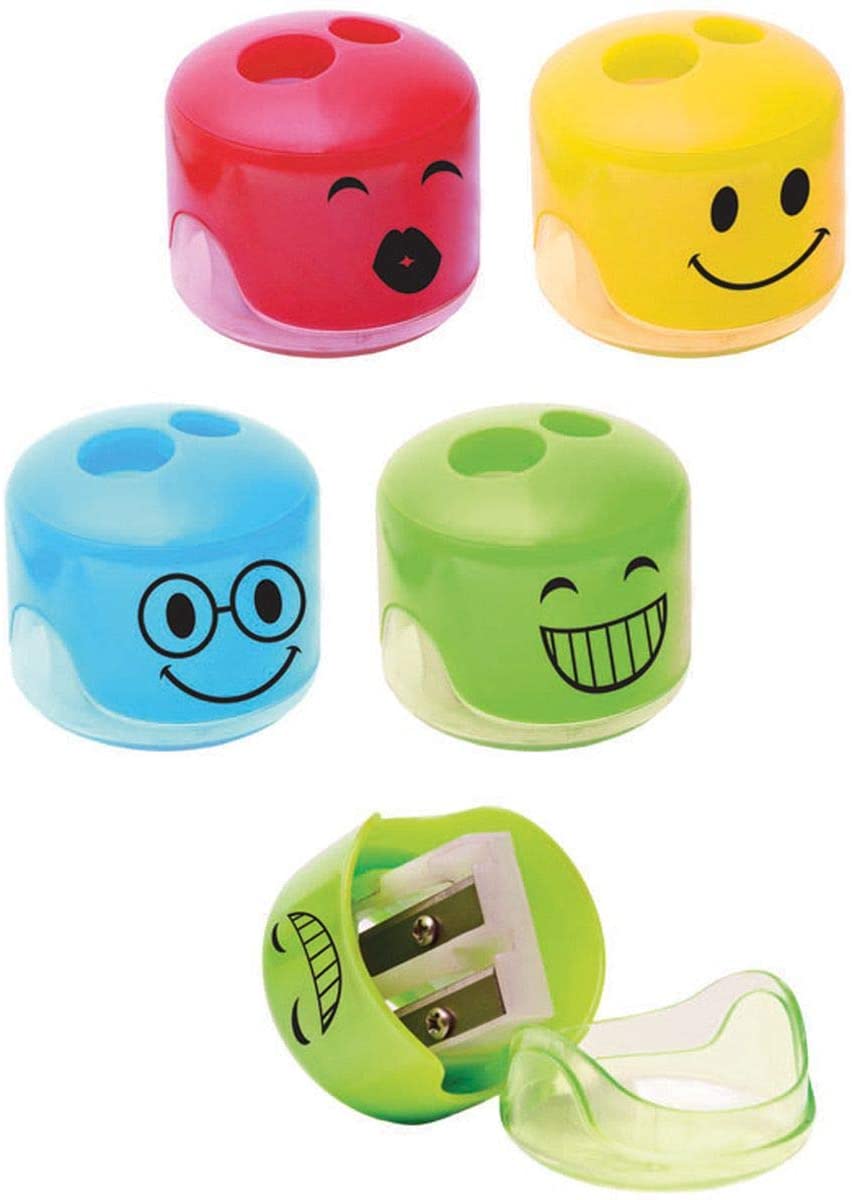 Apontador TRIS Emoticon Plástico com Depósito Sortido Unidade