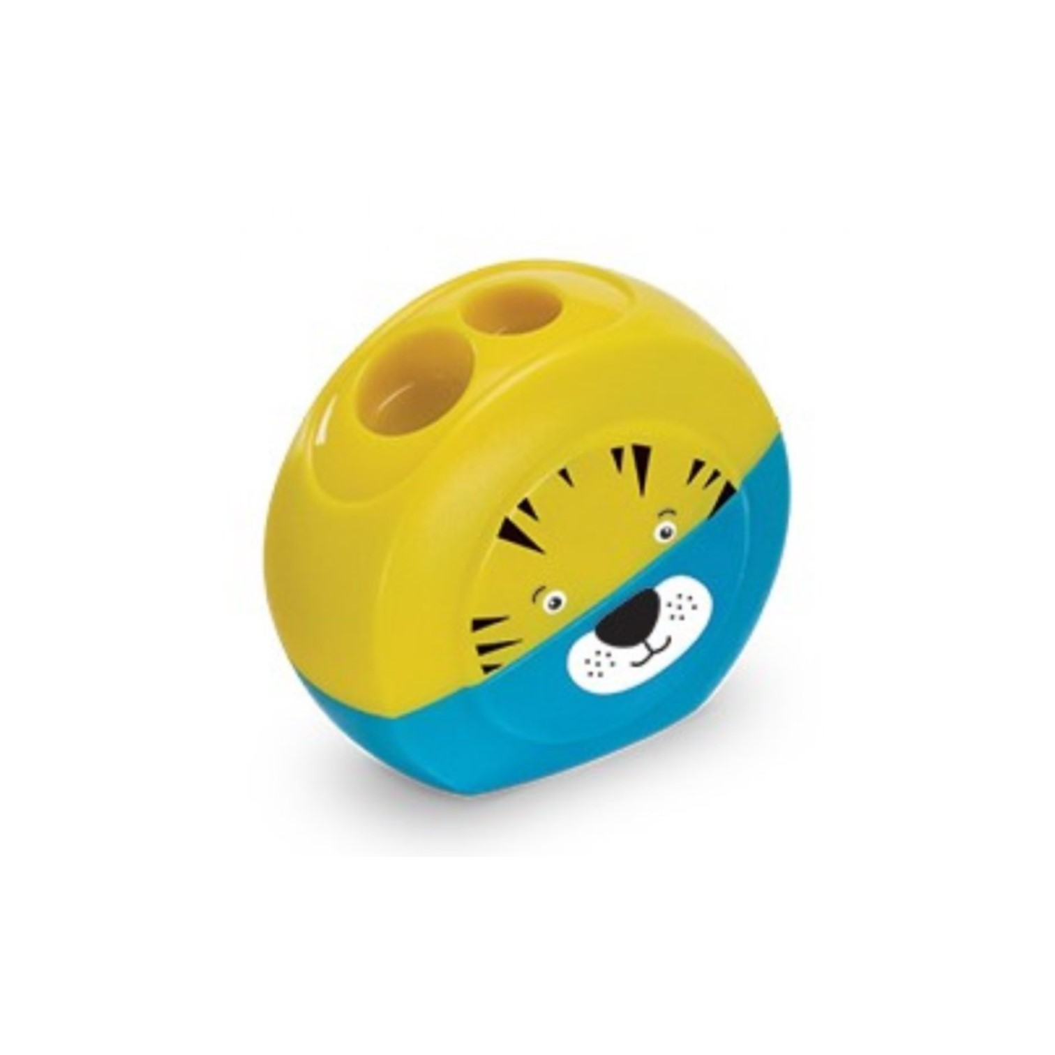 Apontador TRIS com Depósito Duplo Zoo Leão Azul e Amarelo